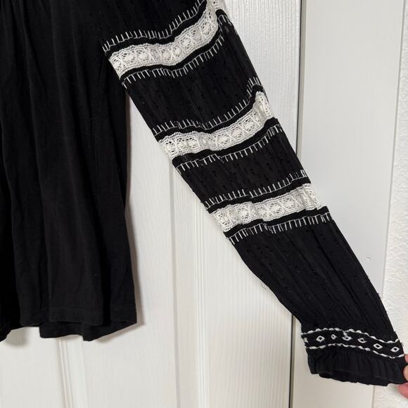 Maeve Anthropologie Women's Black Winona Lace Top Size Small - Picture 7 of 12